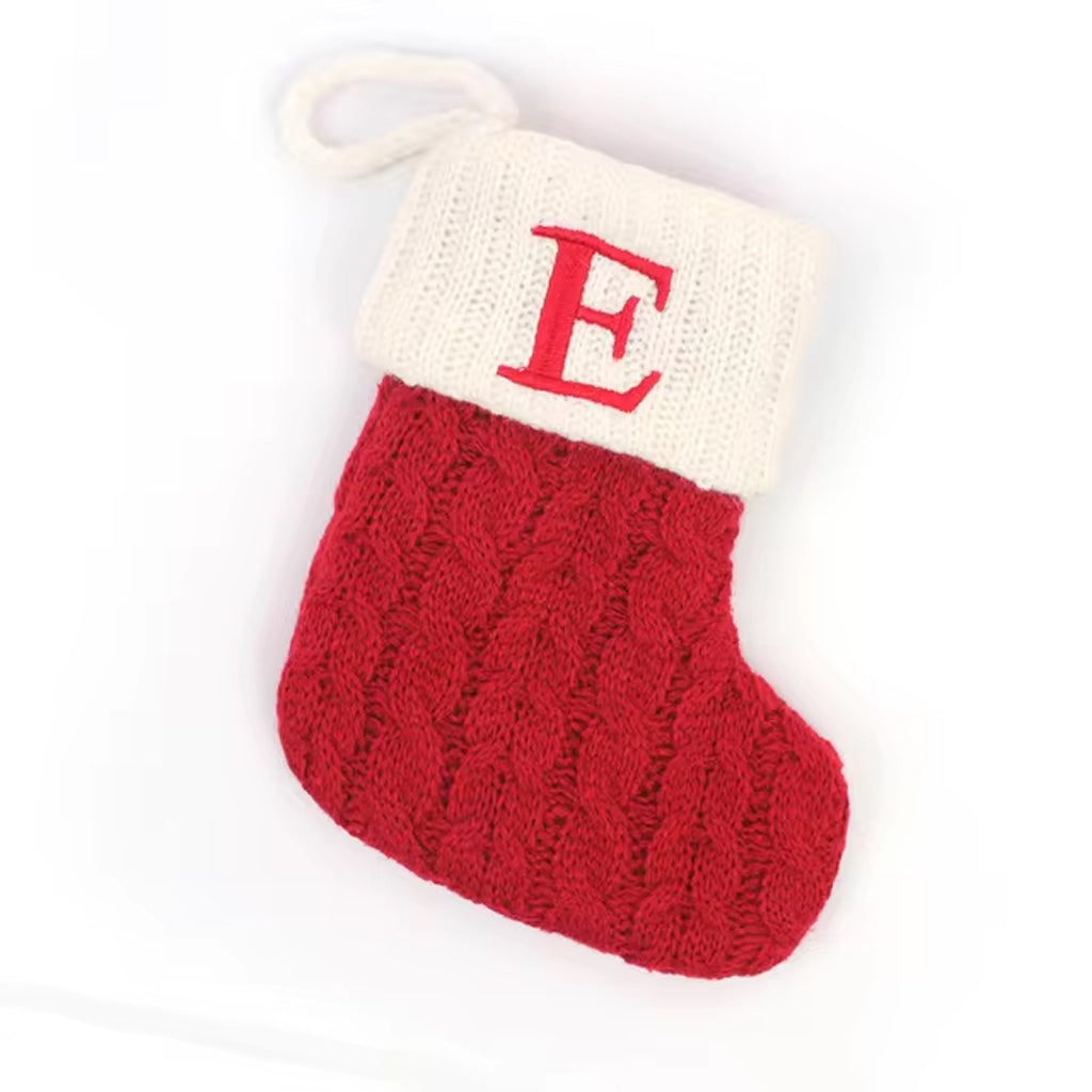 Christmas Alphabet Knitting Sock Ornament