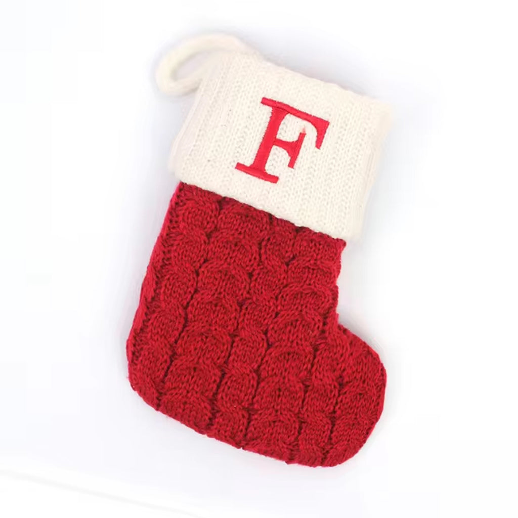 Christmas Alphabet Knitting Sock Ornament