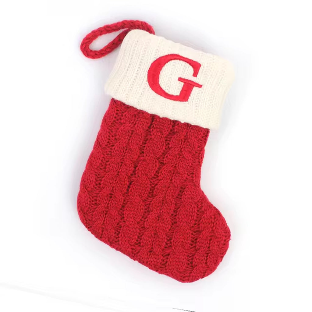 Christmas Alphabet Knitting Sock Ornament