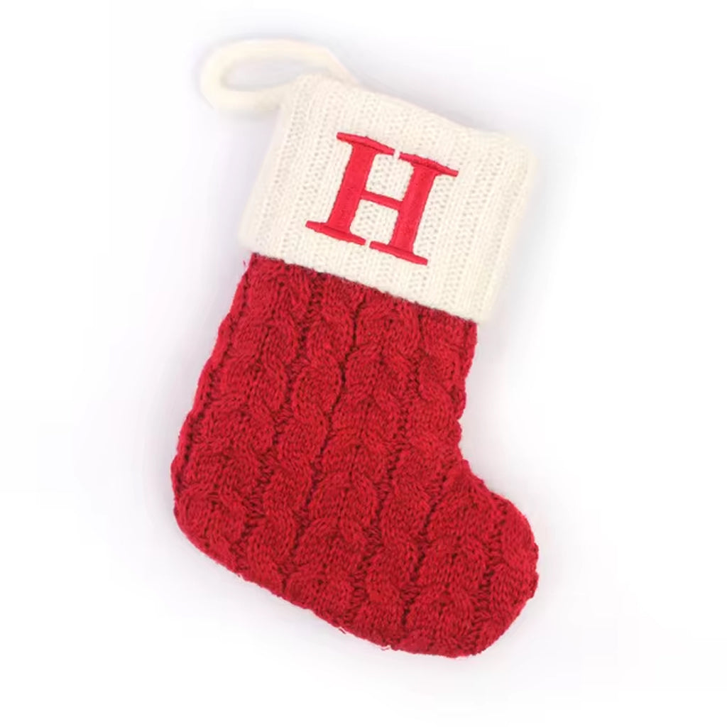 Christmas Alphabet Knitting Sock Ornament