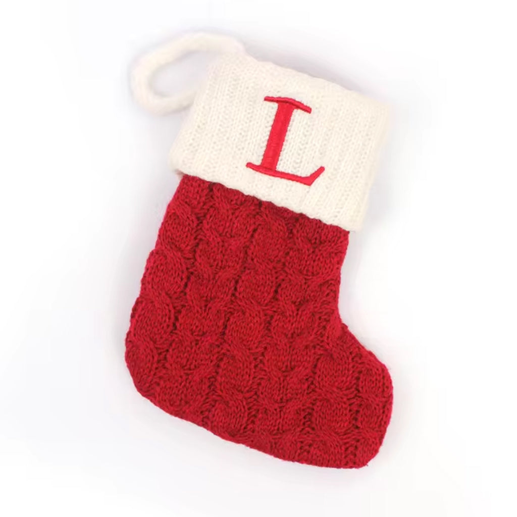 Christmas Alphabet Knitting Sock Ornament