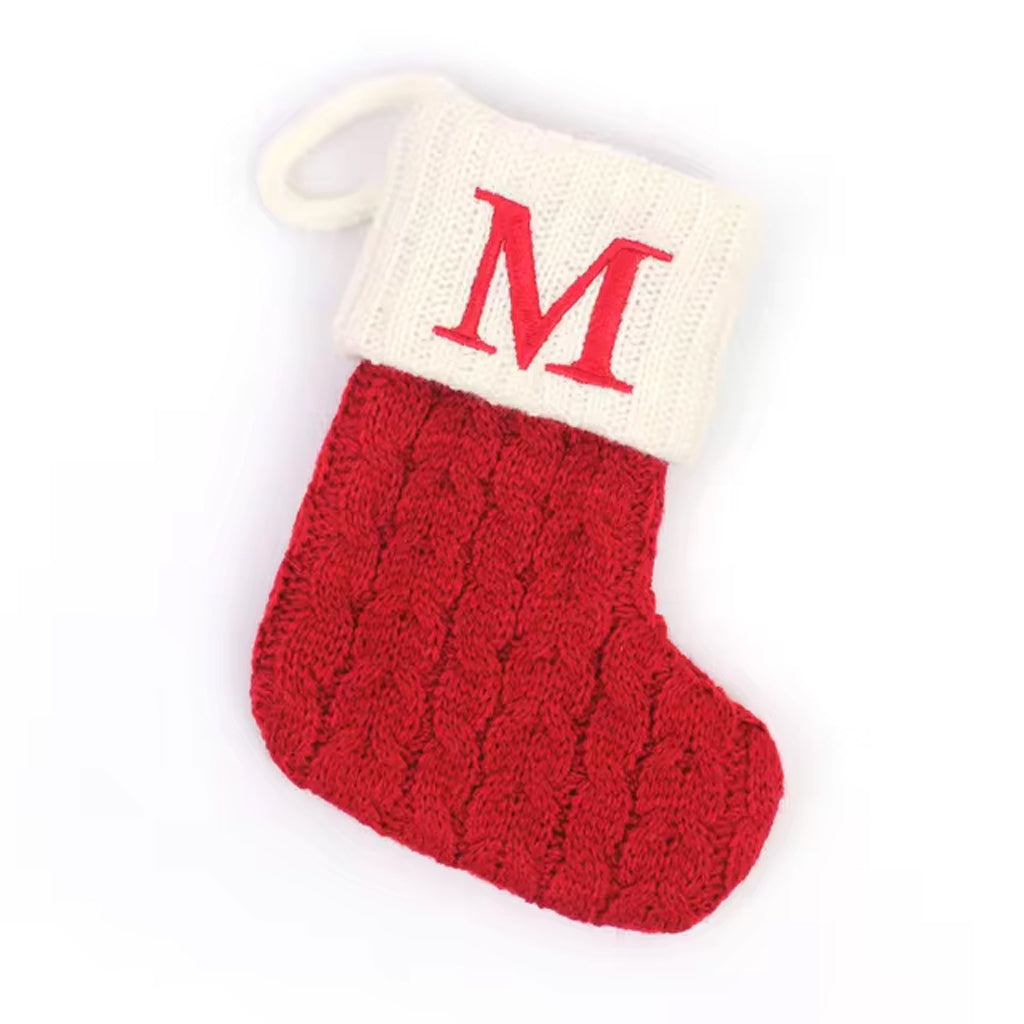 Christmas Alphabet Knitting Sock Ornament