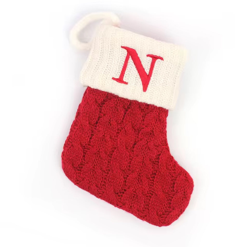 Christmas Alphabet Knitting Sock Ornament