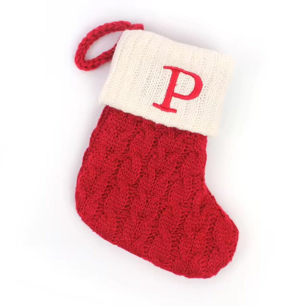 Christmas Alphabet Knitting Sock Ornament