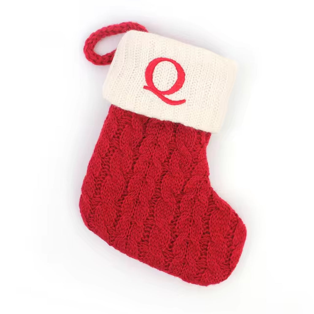 Christmas Alphabet Knitting Sock Ornament