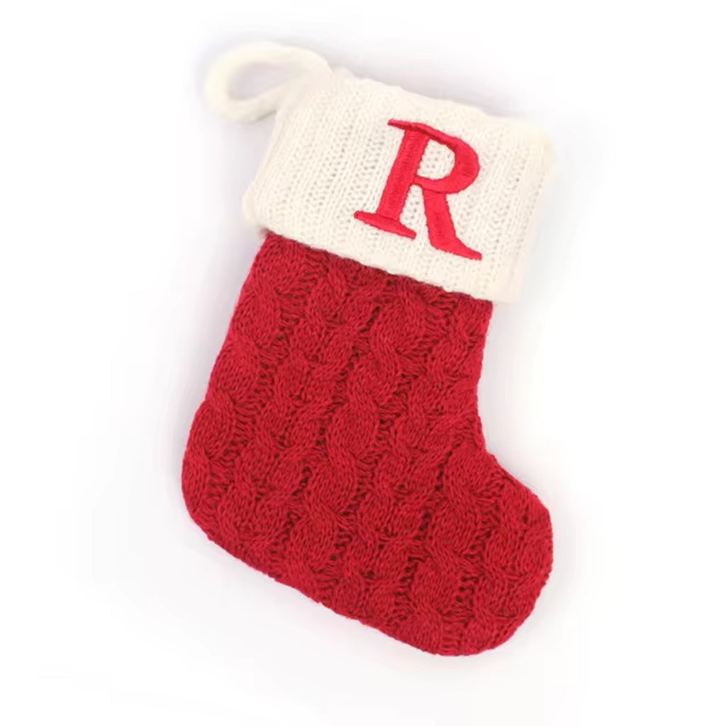 Christmas Alphabet Knitting Sock Ornament