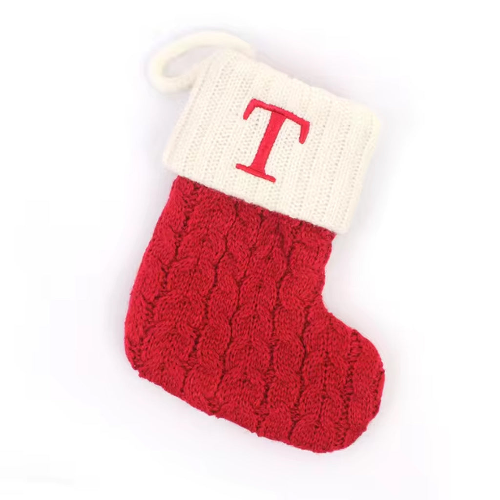 Christmas Alphabet Knitting Sock Ornament