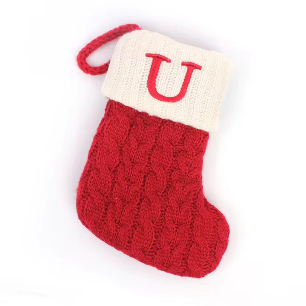 Christmas Alphabet Knitting Sock Ornament