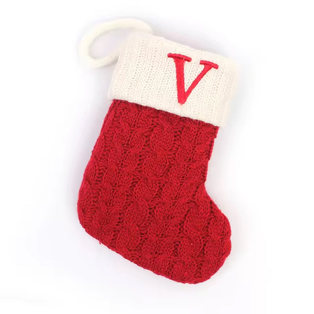 Christmas Alphabet Knitting Sock Ornament