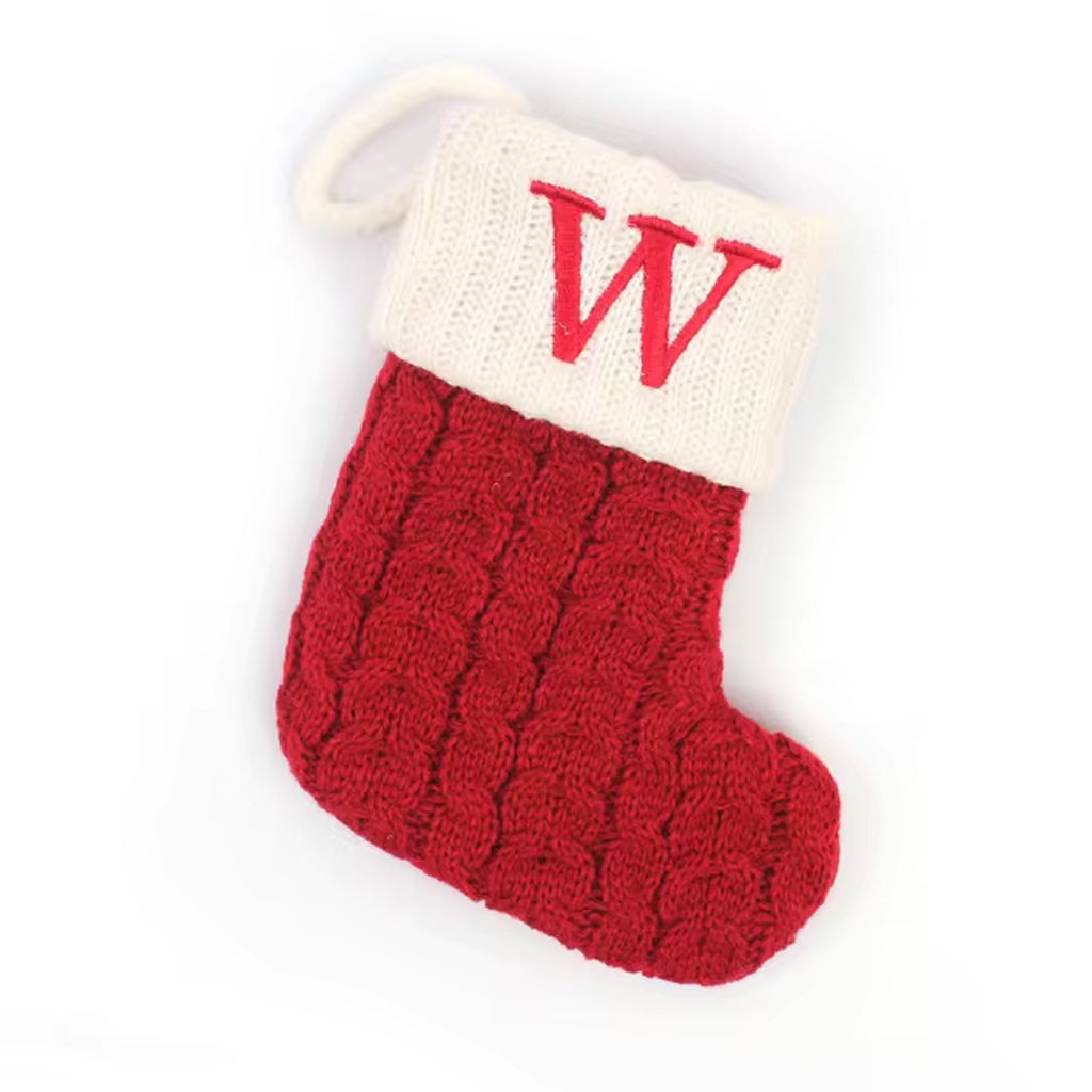 Christmas Alphabet Knitting Sock Ornament