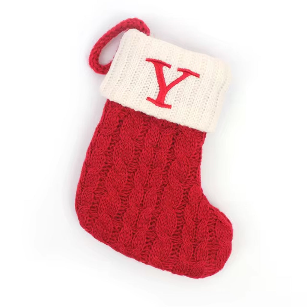 Christmas Alphabet Knitting Sock Ornament