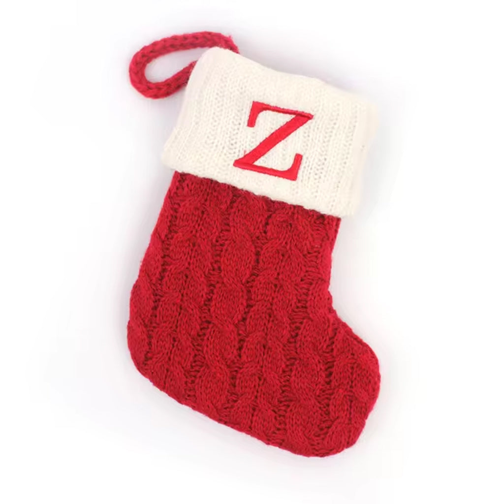 Christmas Alphabet Knitting Sock Ornament