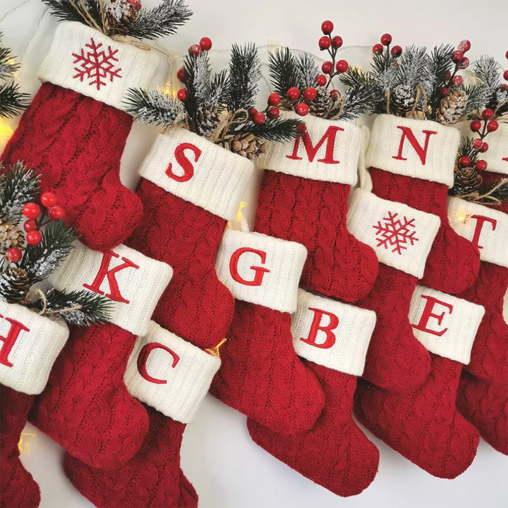 Christmas Alphabet Knitting Sock Ornament