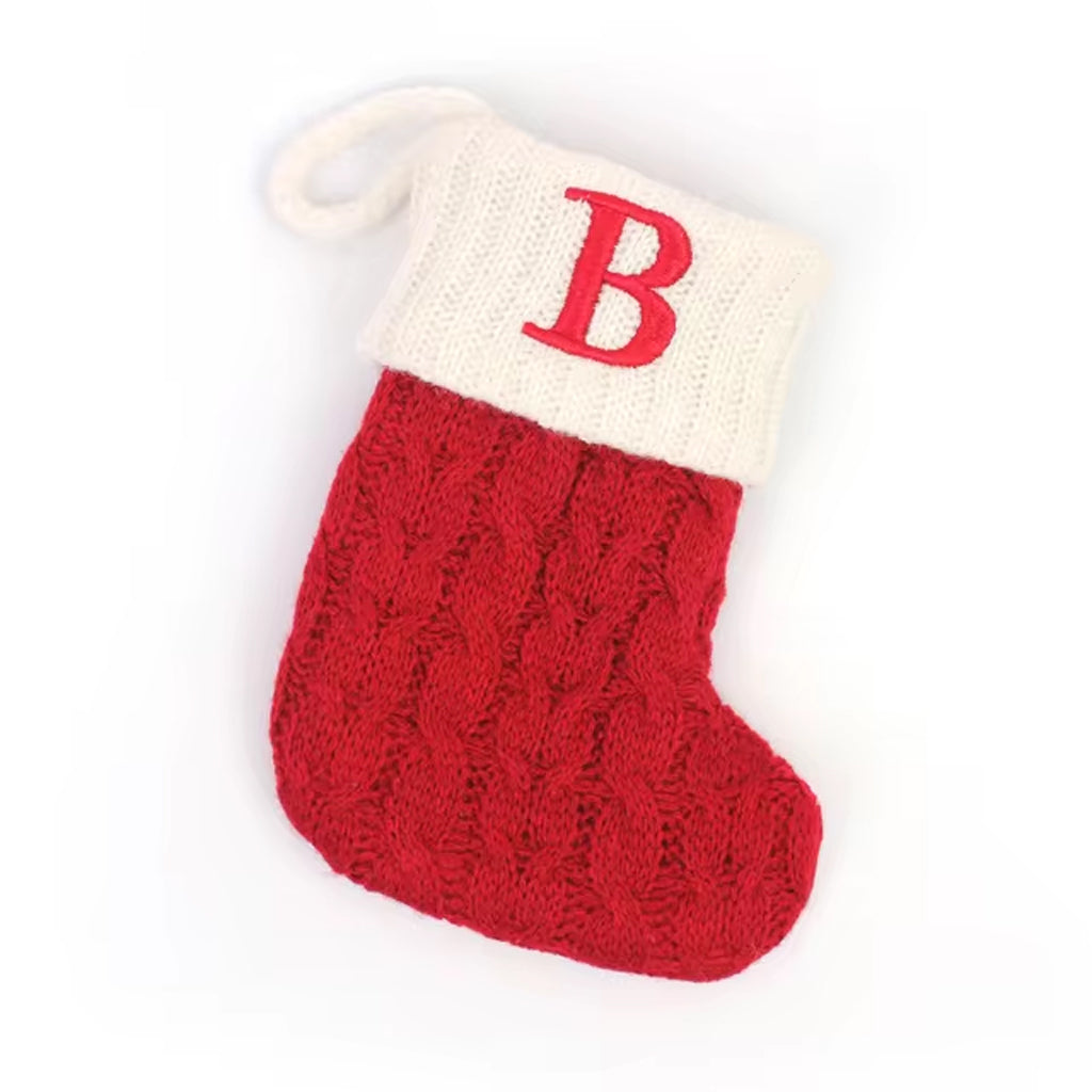 Christmas Alphabet Knitting Sock Ornament