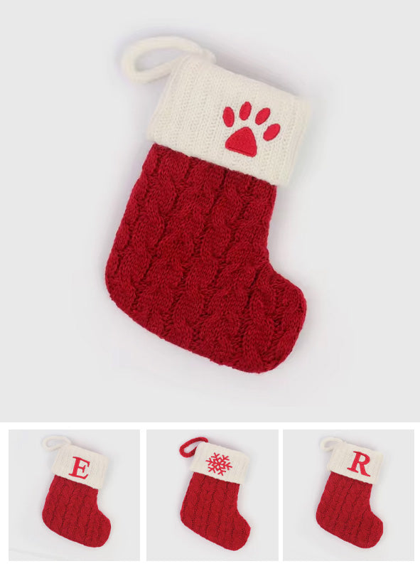 Christmas Alphabet Knitting Sock Ornament
