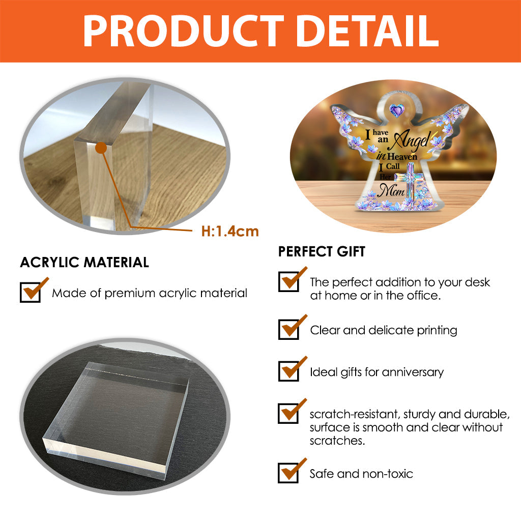 Engel im Himmel – Personalisierte Gedenktafel aus Acryl in individueller Form