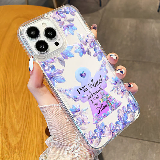 Engel im Himmel – Personalisierte Gedenk-Handyhülle aus transparentem Material