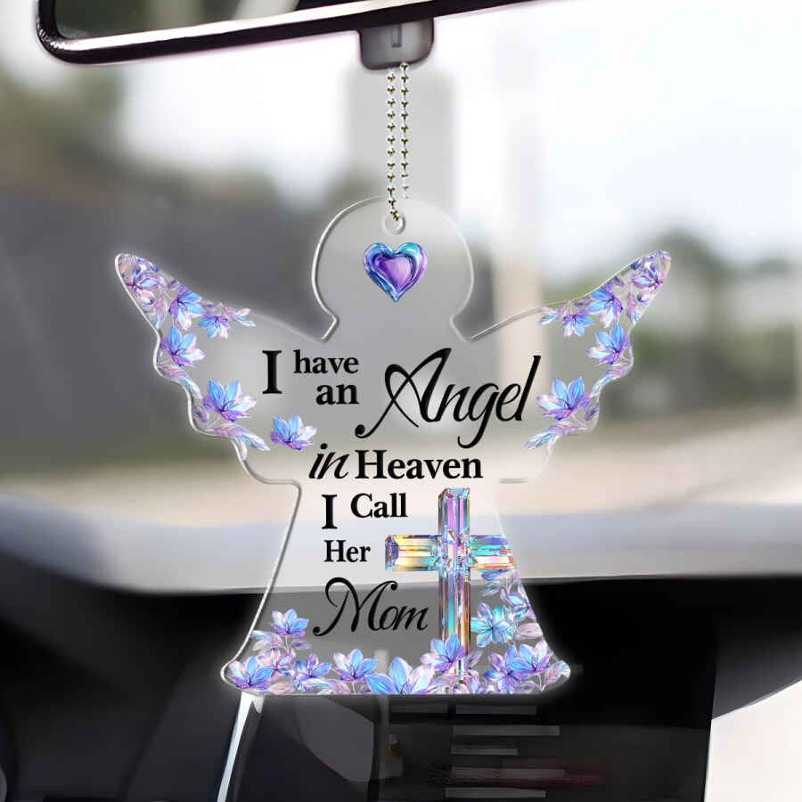 Engel im Himmel – Personalisierter transparenter Autoanhänger zur Erinnerung