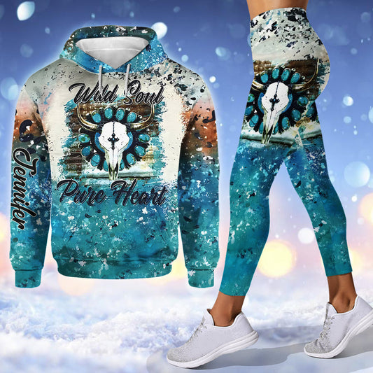 Wild Soul Pure Heart – Personalisierter Western-Outfit-Hoodie und Leggings