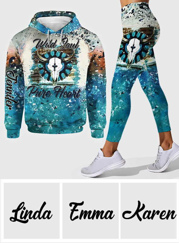 Wild Soul Pure Heart – Personalisierter Western-Outfit-Hoodie und Leggings