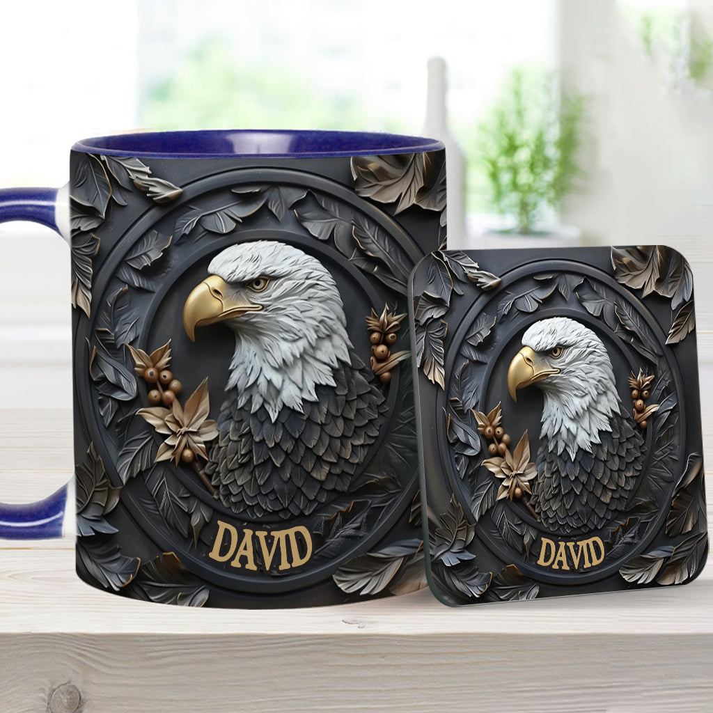 Strong Eagle - Personalized Bald Eagle Accent Mug