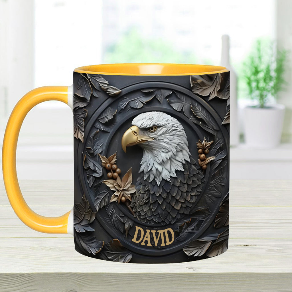 Strong Eagle - Personalized Bald Eagle Accent Mug