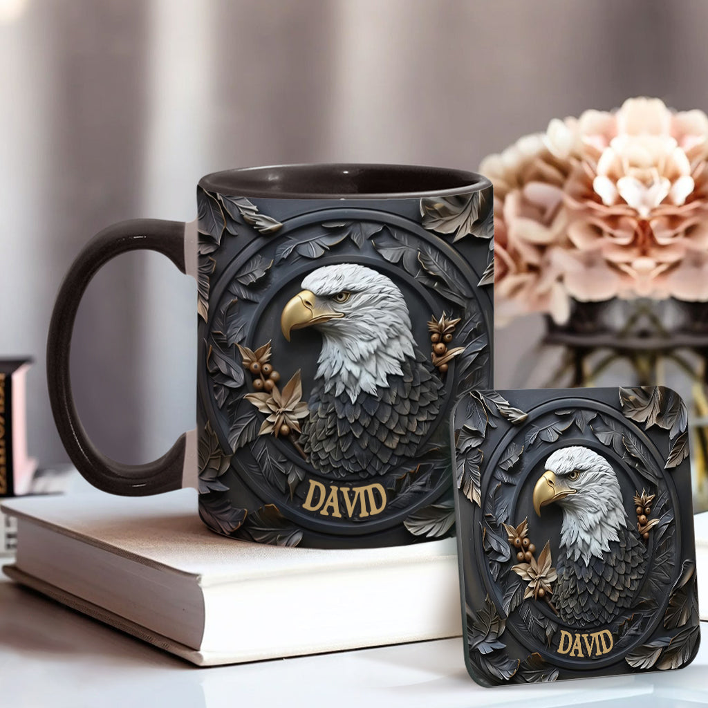 Strong Eagle - Personalized Bald Eagle Accent Mug