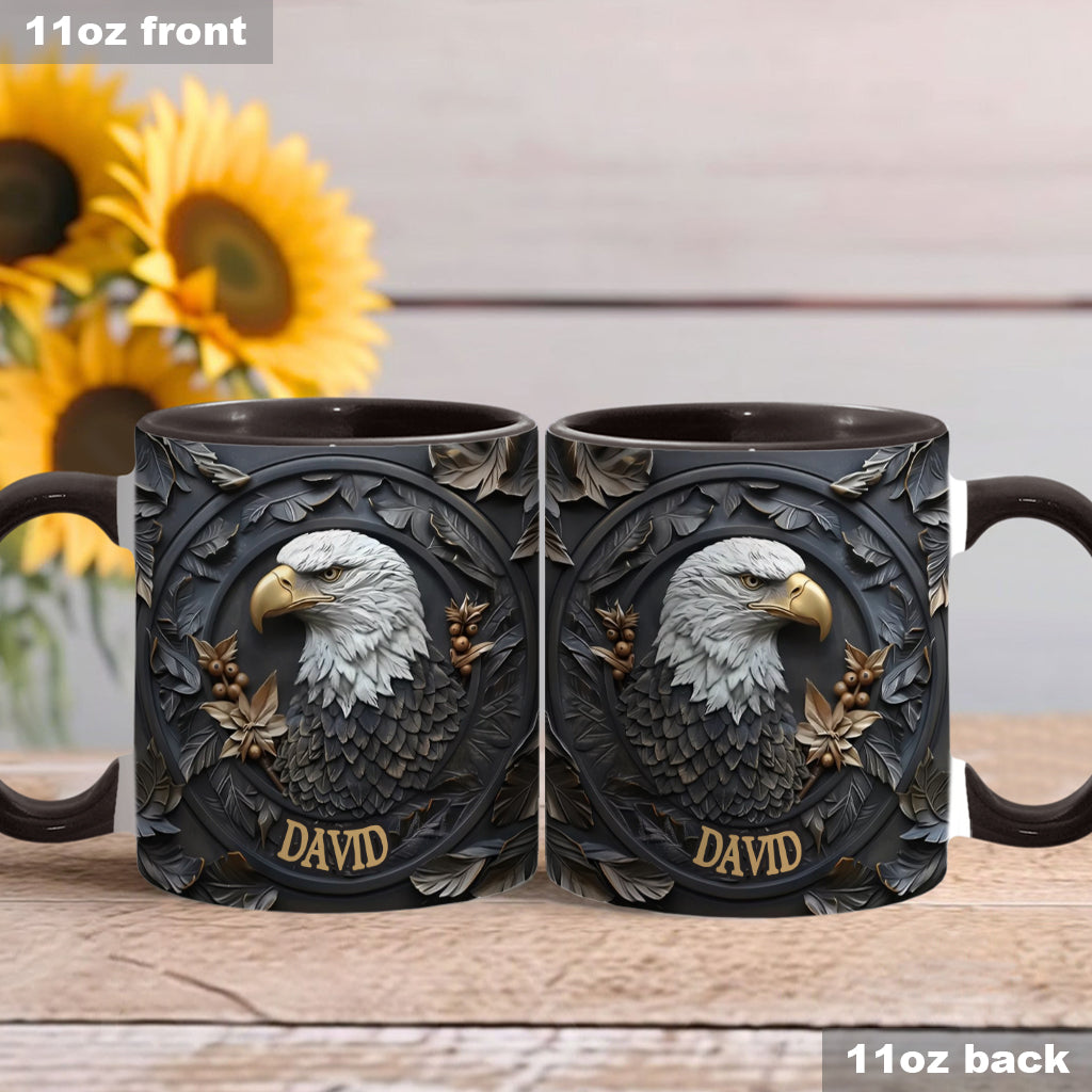 Strong Eagle - Personalized Bald Eagle Accent Mug