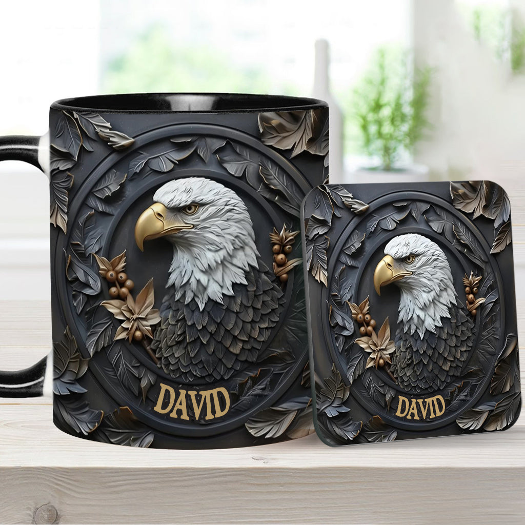 Strong Eagle - Personalized Bald Eagle Accent Mug