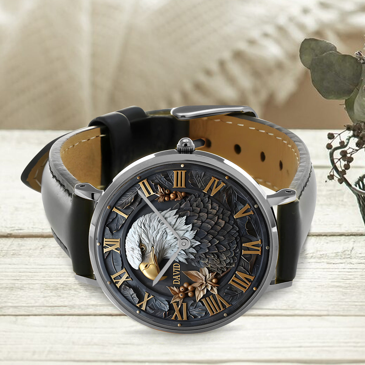 Starker Weißkopfseeadler – personalisierte Armbanduhr