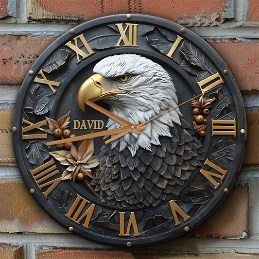 Starker Weißkopfseeadler - Personalisierte Wanduhr