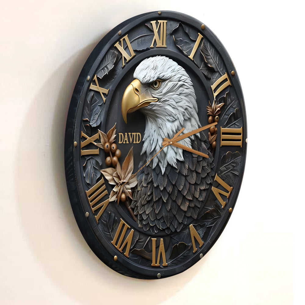 Starker Weißkopfseeadler - Personalisierte Wanduhr