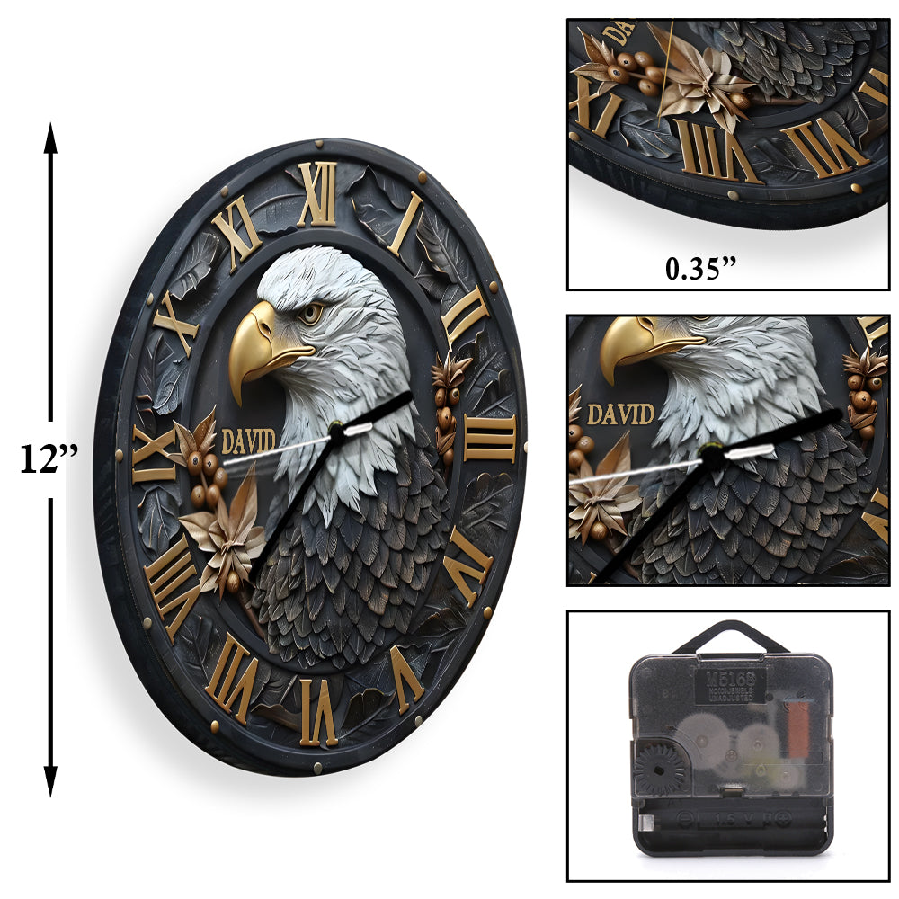 Starker Weißkopfseeadler - Personalisierte Wanduhr