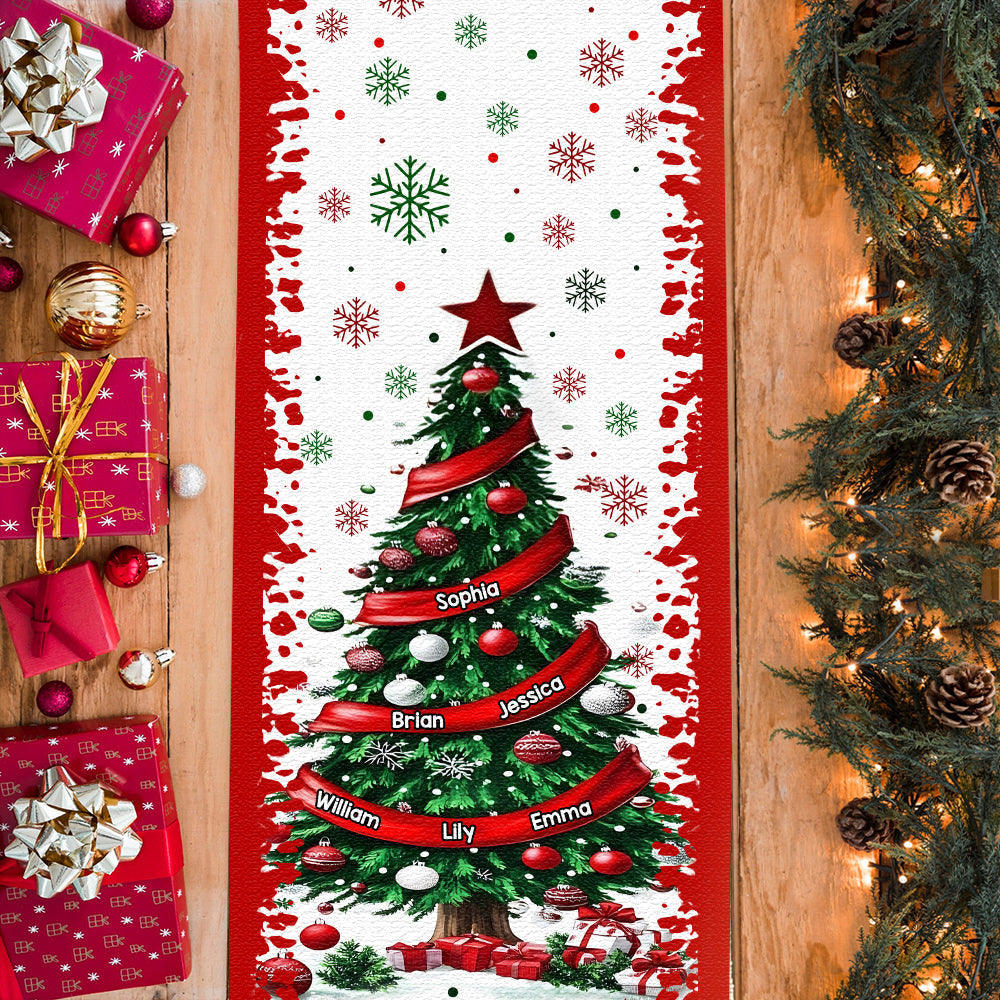 Merry Christmas - Personalized Family Table Runner