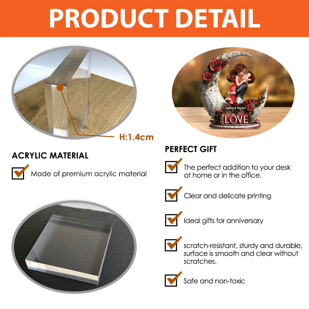 Du & Ich – Personalisierte Acrylplakette für Paare in individueller Form