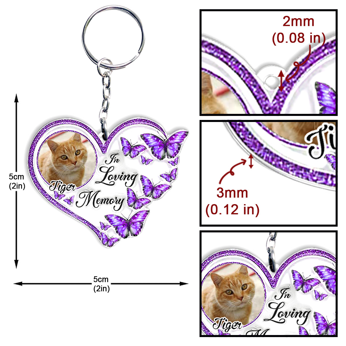 Für immer in meinem Herzen – Personalisierter Erinnerungs-Schlüsselanhänger