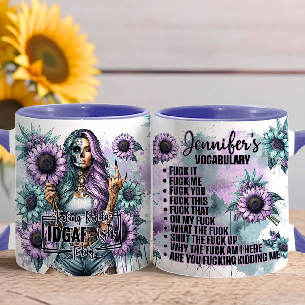 Lustiges Vokabular – Personalisierte Tasse mit Totenkopf-Akzent