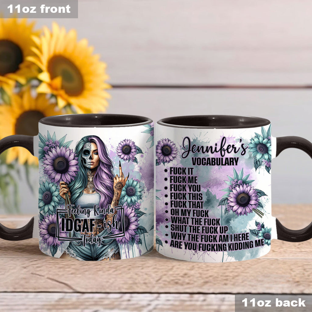 Lustiges Vokabular – Personalisierte Tasse mit Totenkopf-Akzent