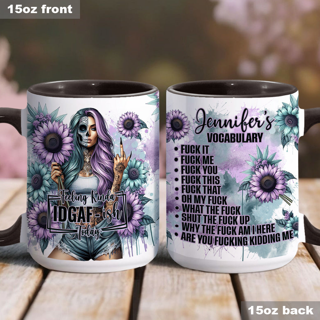 Lustiges Vokabular – Personalisierte Tasse mit Totenkopf-Akzent