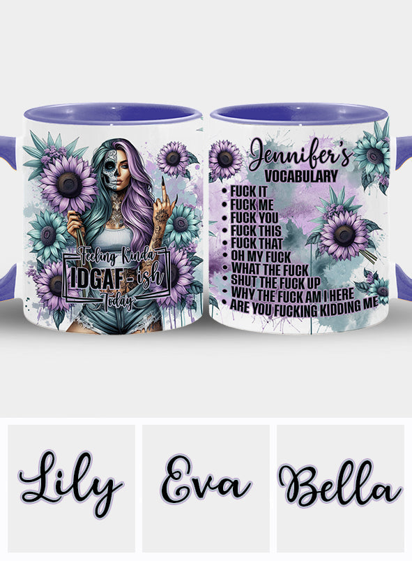 Lustiges Vokabular – Personalisierte Tasse mit Totenkopf-Akzent