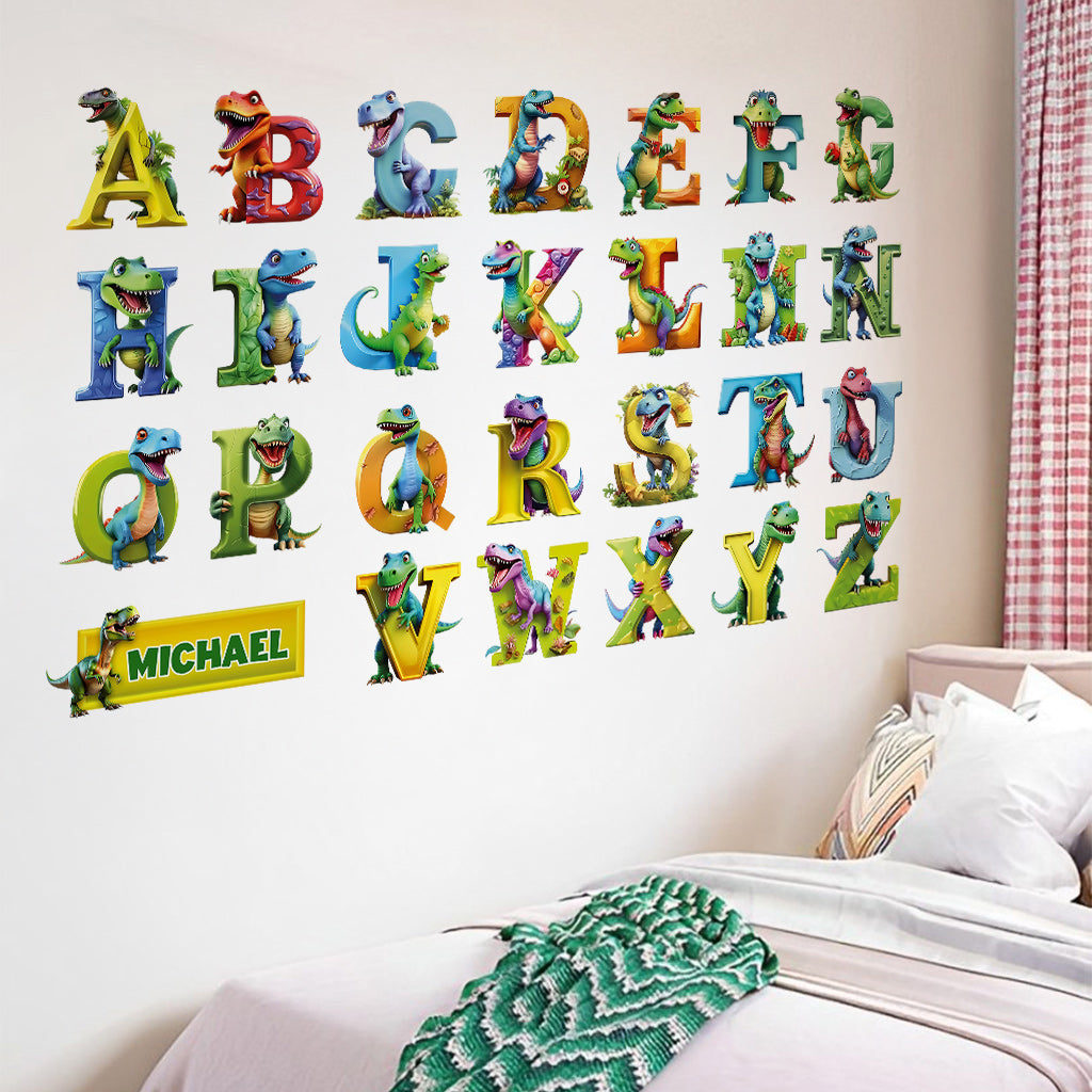 Dinosaur Alphabet Kid Learning - Personalized Kid Wall Decal