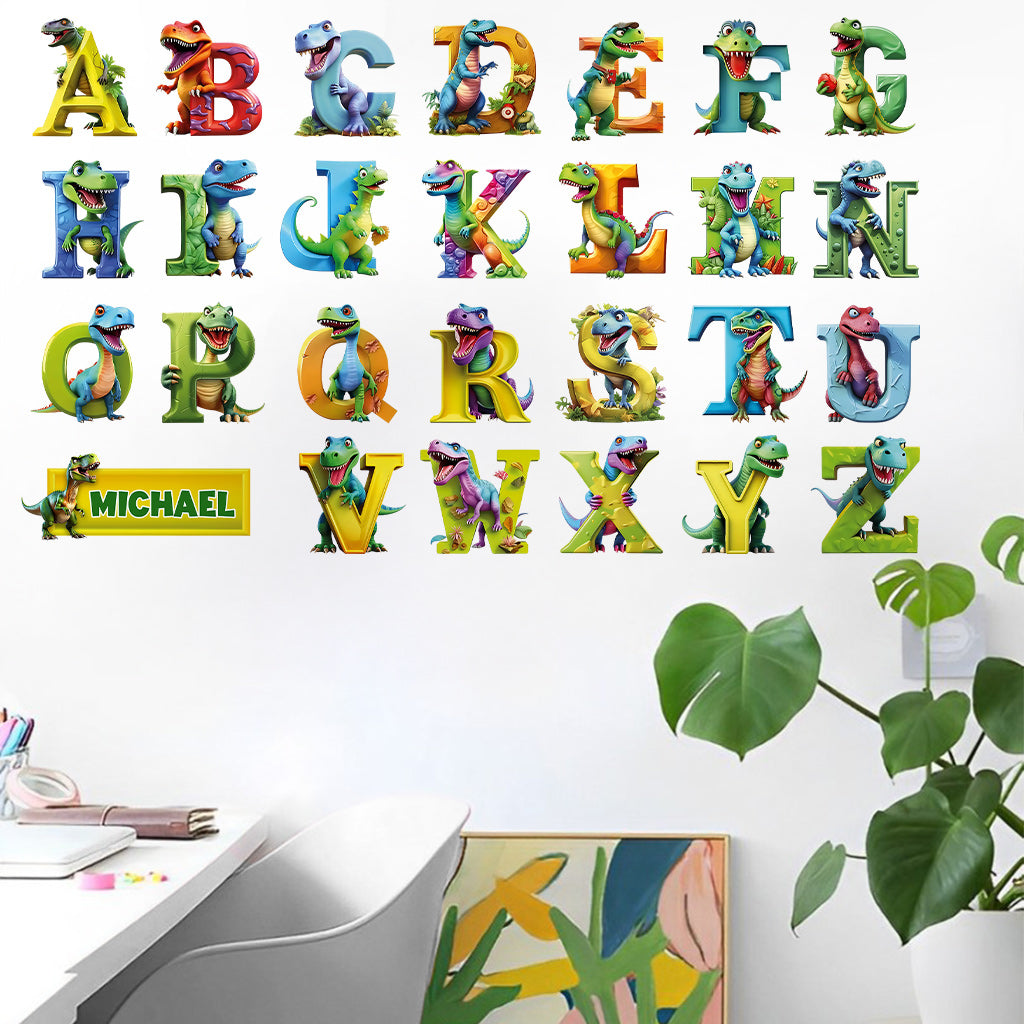 Dinosaur Alphabet Kid Learning - Personalized Kid Wall Decal