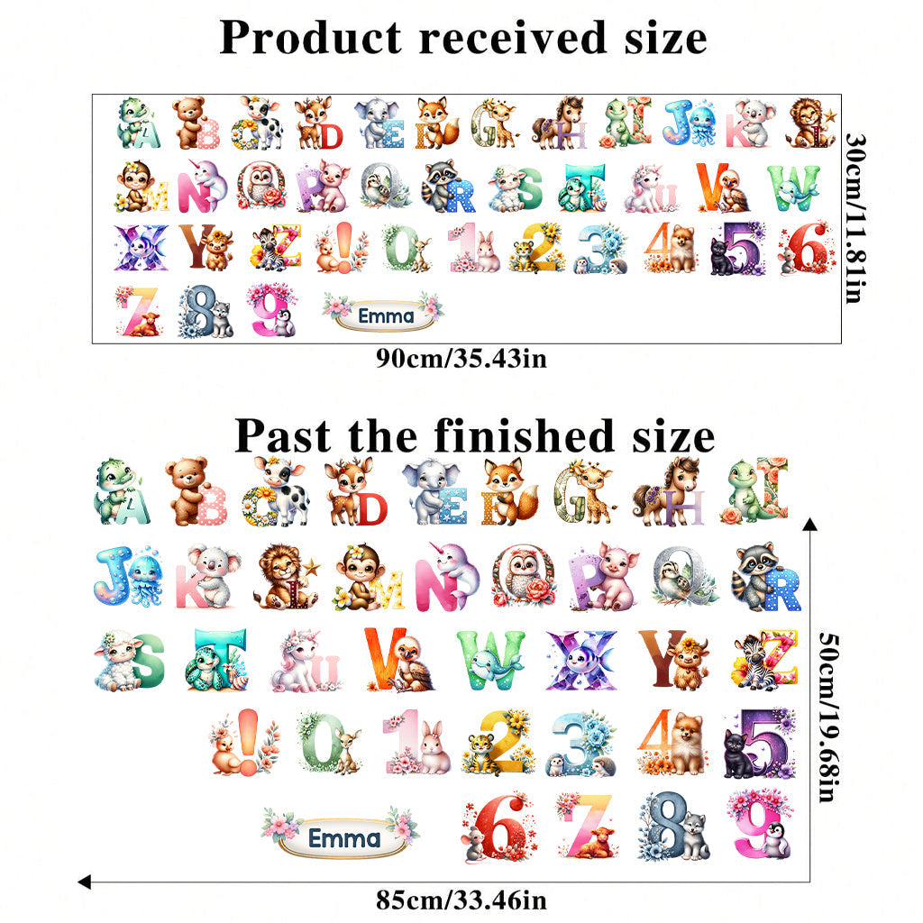 Tierzahlen für Kinder – Personalisierter Wandaufkleber für Kinder
