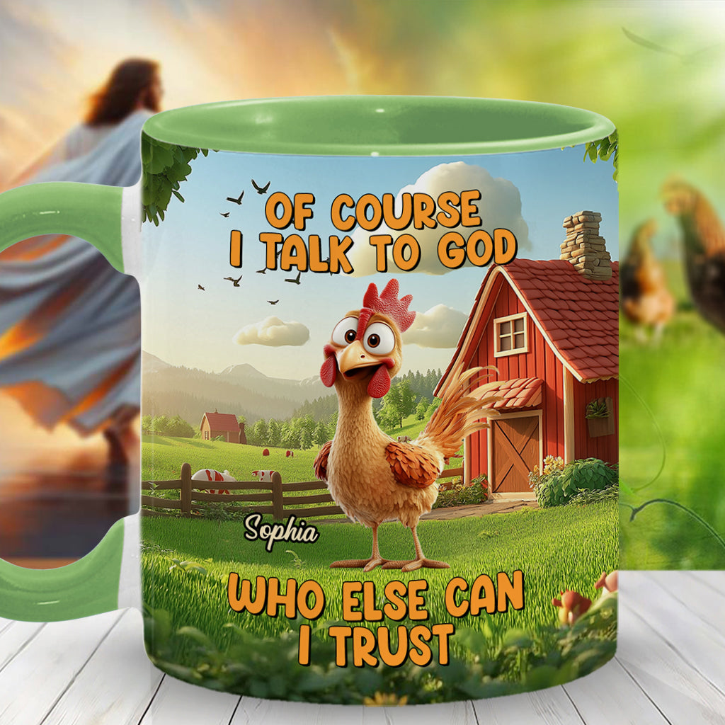 Natürlich spreche ich mit Gott – personalisierte Tasse mit christlichem Akzent