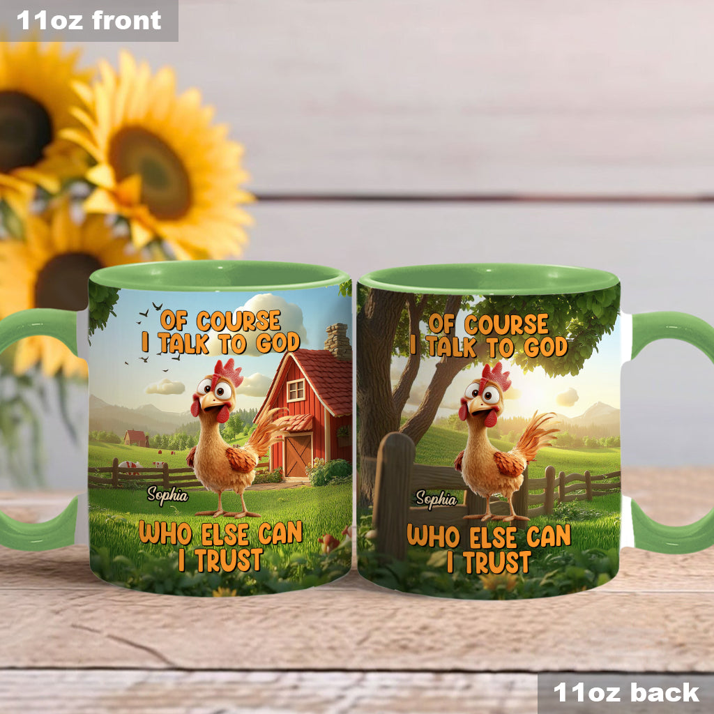 Natürlich spreche ich mit Gott – personalisierte Tasse mit christlichem Akzent