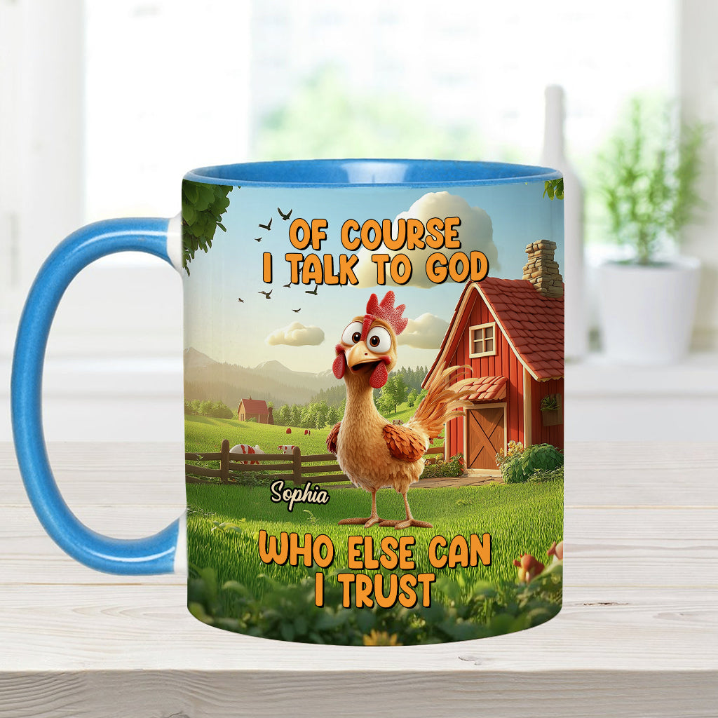 Natürlich spreche ich mit Gott – personalisierte Tasse mit christlichem Akzent