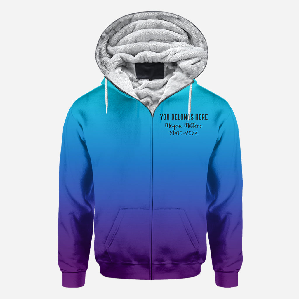 Ich trage Türkis und Lila – personalisiertes T-Shirt zur Suizidprävention