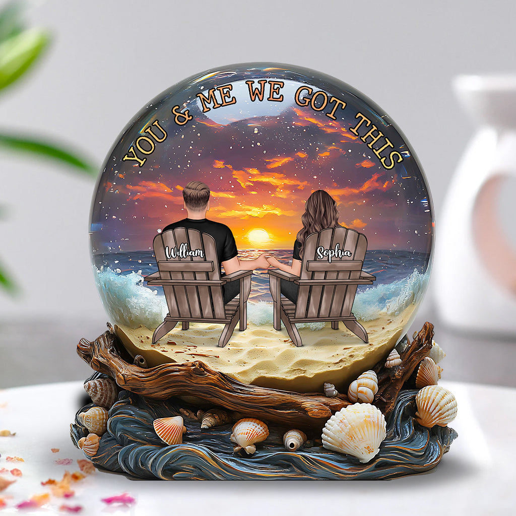 Du und ich, wir schaffen das – personalisierte Acrylplakette in individueller Form für Paare