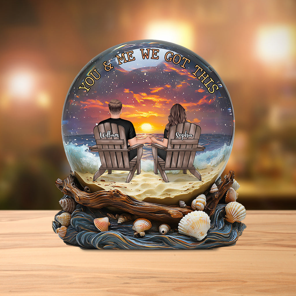 Du und ich, wir schaffen das – personalisierte Acrylplakette in individueller Form für Paare