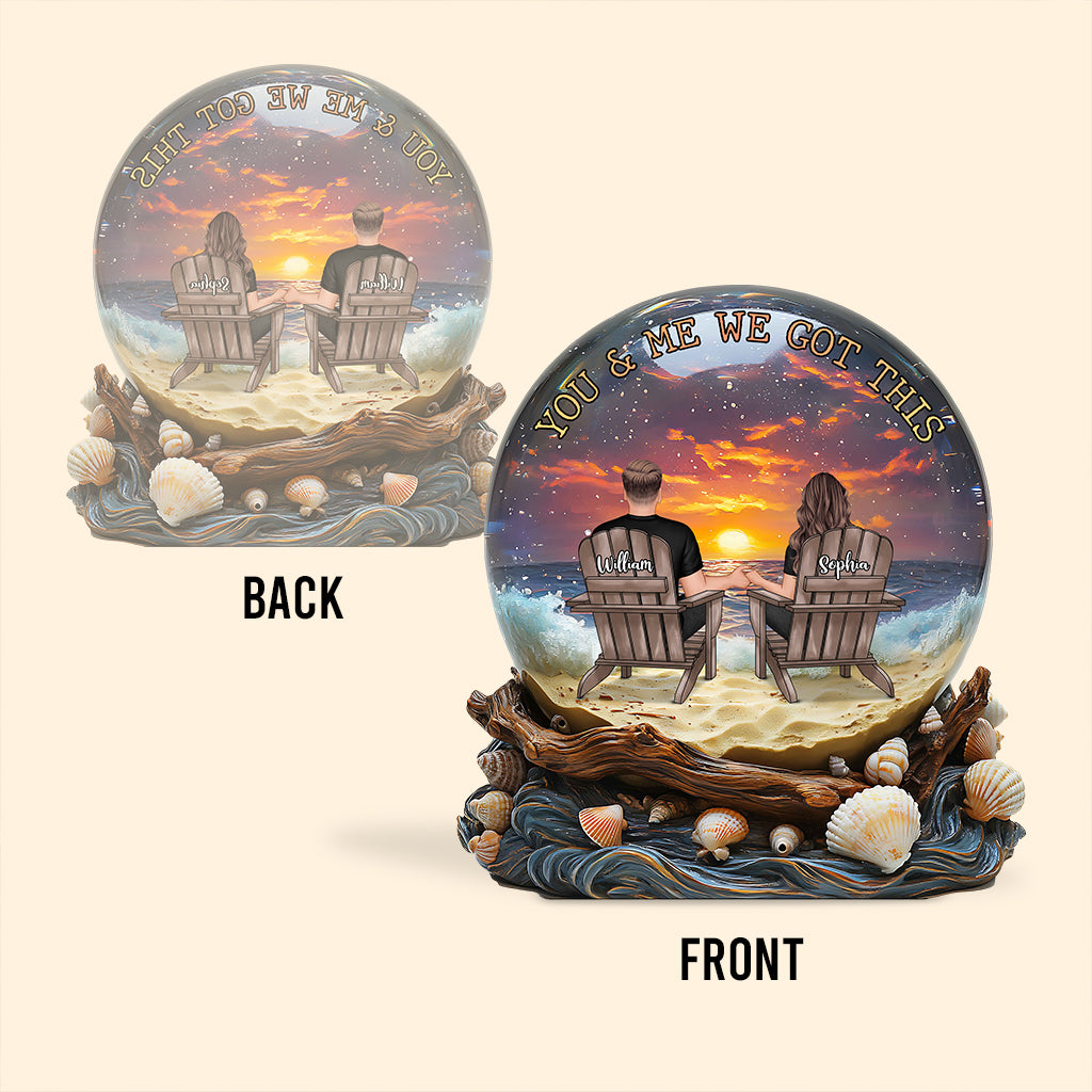 Du und ich, wir schaffen das – personalisierte Acrylplakette in individueller Form für Paare